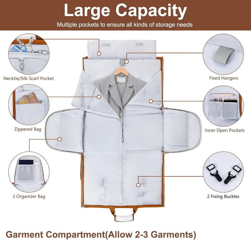 Garment Duffle Bag Travel Convertible Carry On Weekender w/ Shoe Compartment 3Pc3