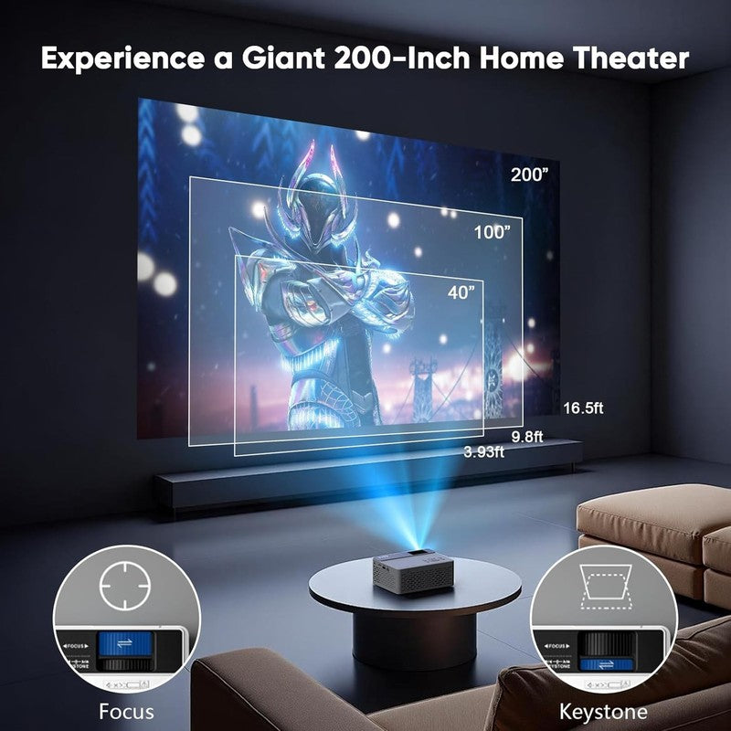 1080P Full HD Portable Mini Projector, Upgraded Bluetooth Movie Projector with S6