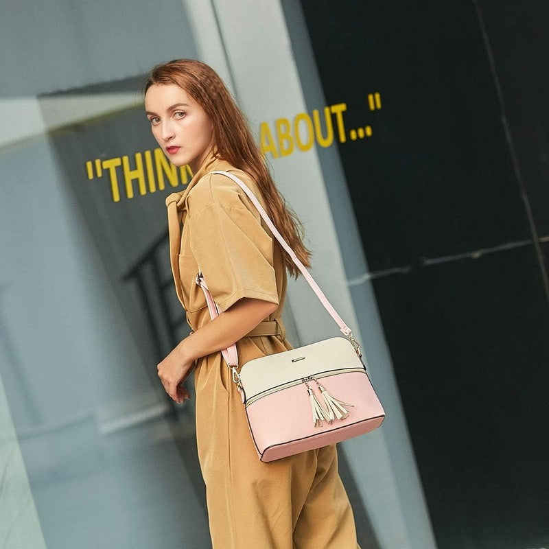 Women Fashion Synthetic Leather Handbag Set 4PCS Tote Shoulder Satchel Purse2
