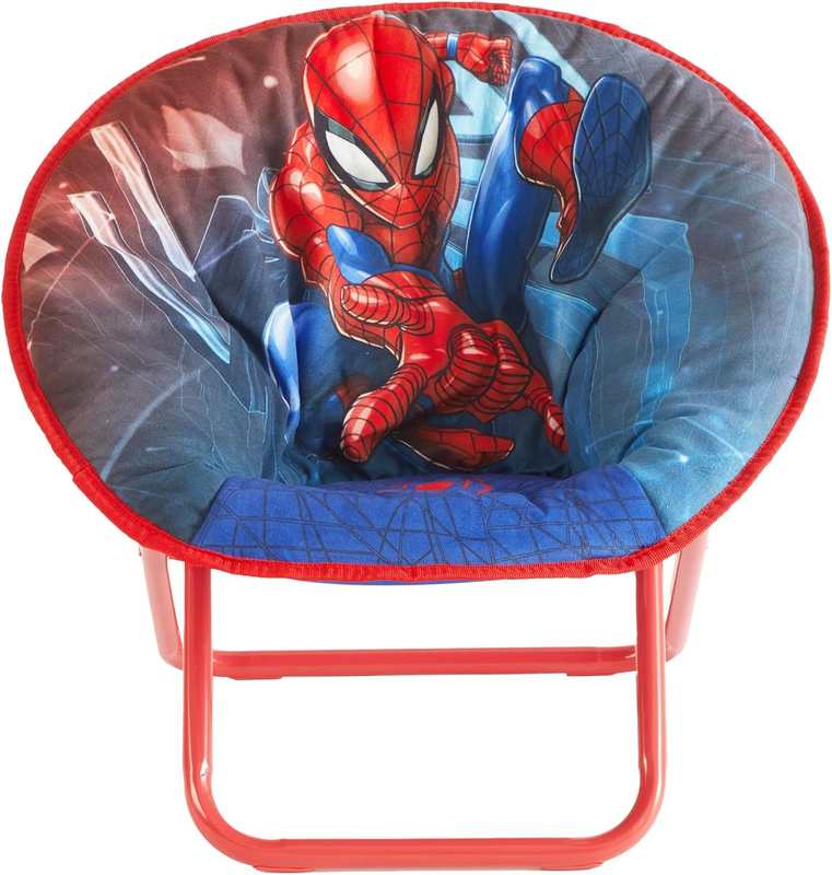 Spider Man 19” Folding Toddler Saucer Chair w/ Cushion Kids 3+6