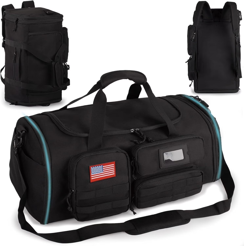 58L 3 in 1 Expandable Gym Duffle Bag Travel Backpack Shoe Comp Water Resist3