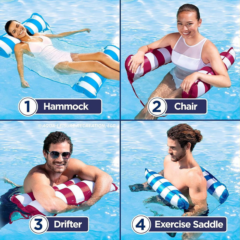 Aqua Monterey Hammock Pool Float 3 Pack Inflatable Water Lounger Adults Kids2
