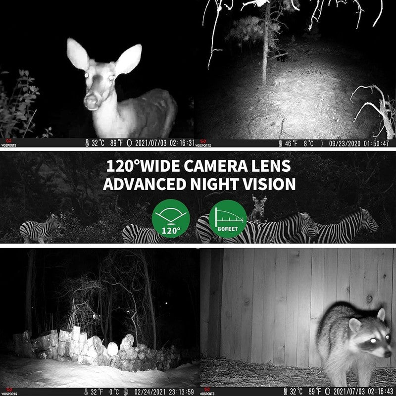 Trail Camera 48MP 4K Game Cam Night Vision IP66 Motion Activated 120° Lens2