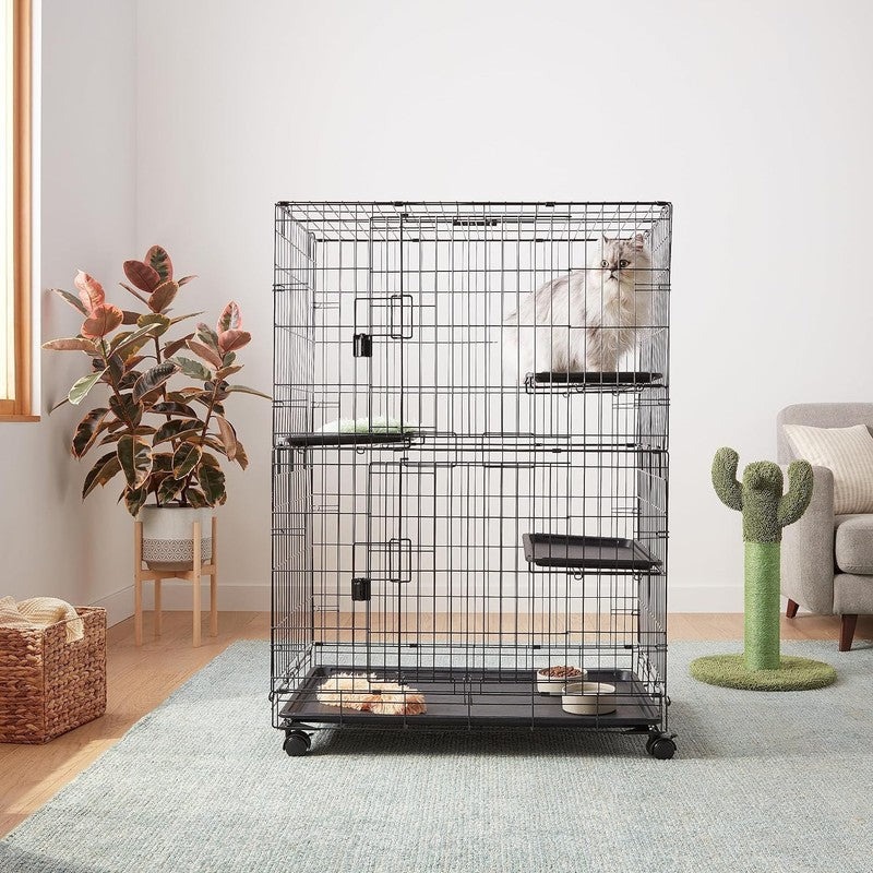 Large 3 Tier Cat Cage Playpen Crate Kennel 35.8x22.4x50.6 Black5