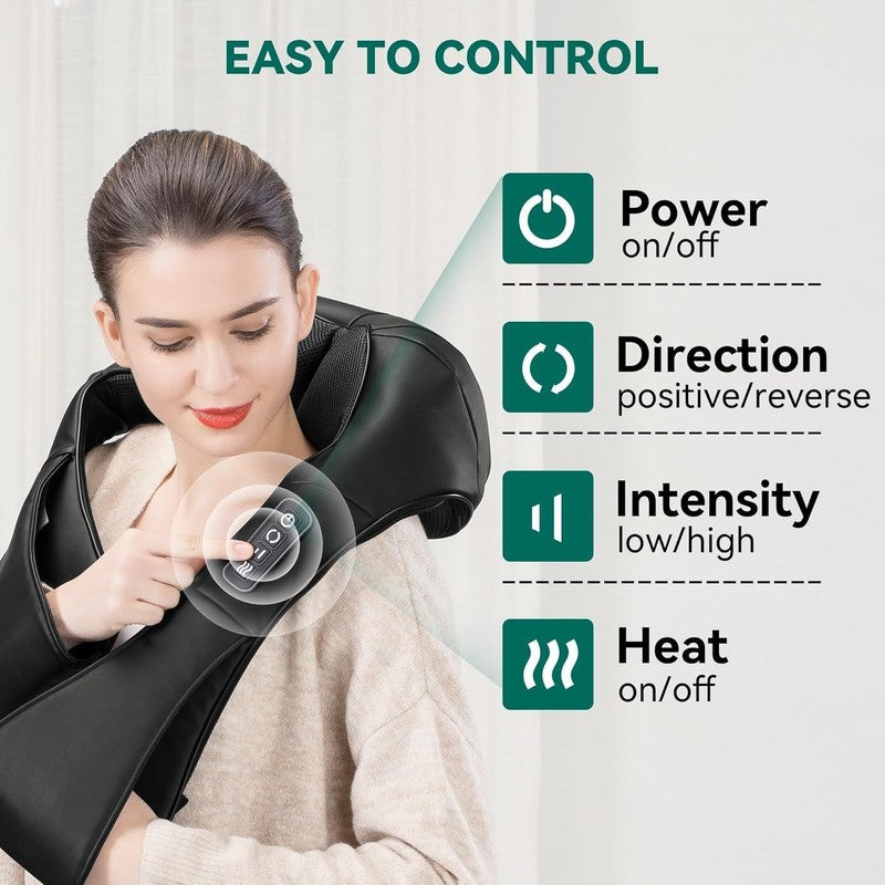 Shiatsu Neck Shoulder Massager w/ Heat Cordless Portable Back Lumbar5