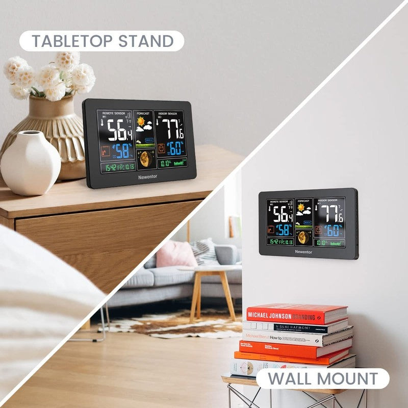 Weather Station Wireless Indoor Outdoor Thermometer, Color Display Digital Weath6