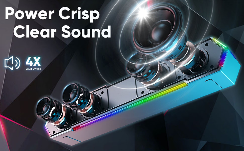 USB C Computer Speakers for Desktop PC Laptop Touch Lights Clear Sound USB6