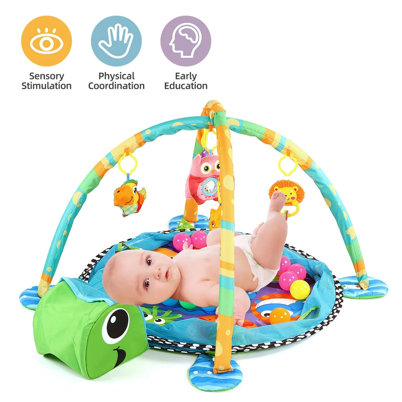 3 in 1 Baby Gym Play Mat Activity Ocean Ball Sensory Toys 0 36M1