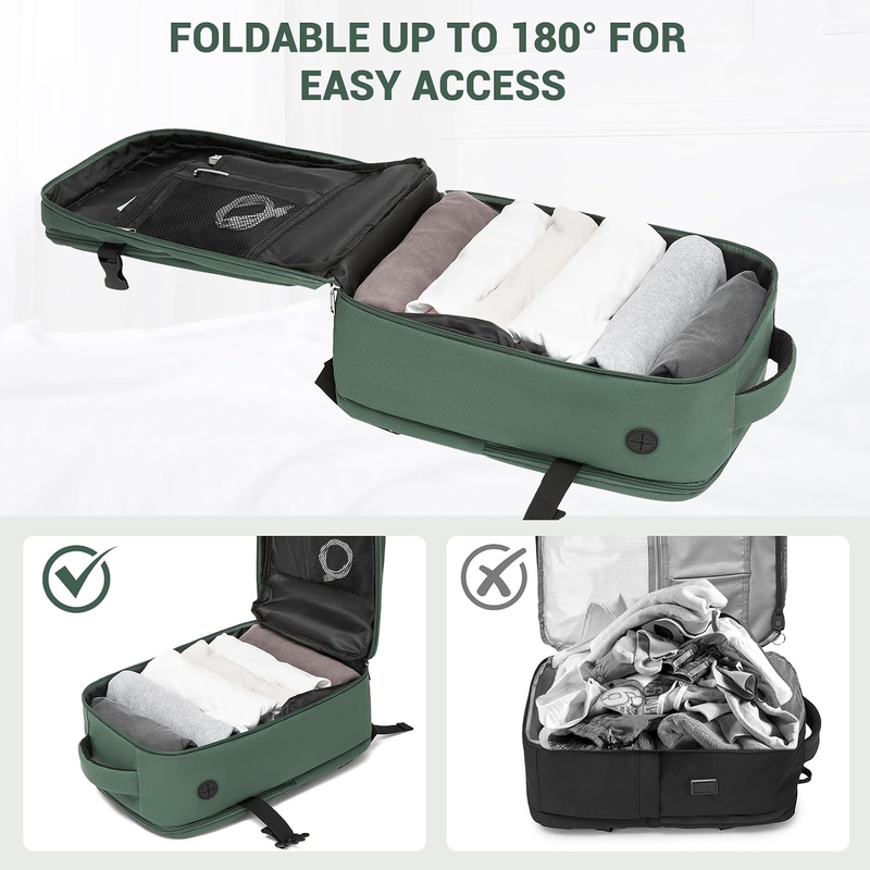 3pc Carry On Luggage Set TSA Lock Spinner Wheels Hardshell Green Brown5