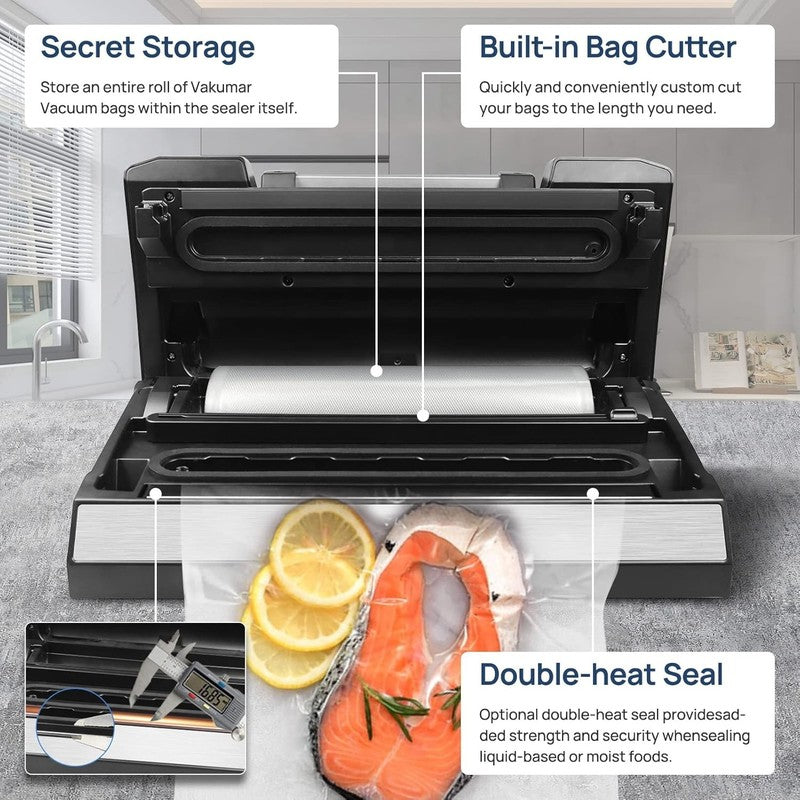 Precision Pro Vacuum Sealer – Food Sealing Machine with Cutter, Bag Roll & 32