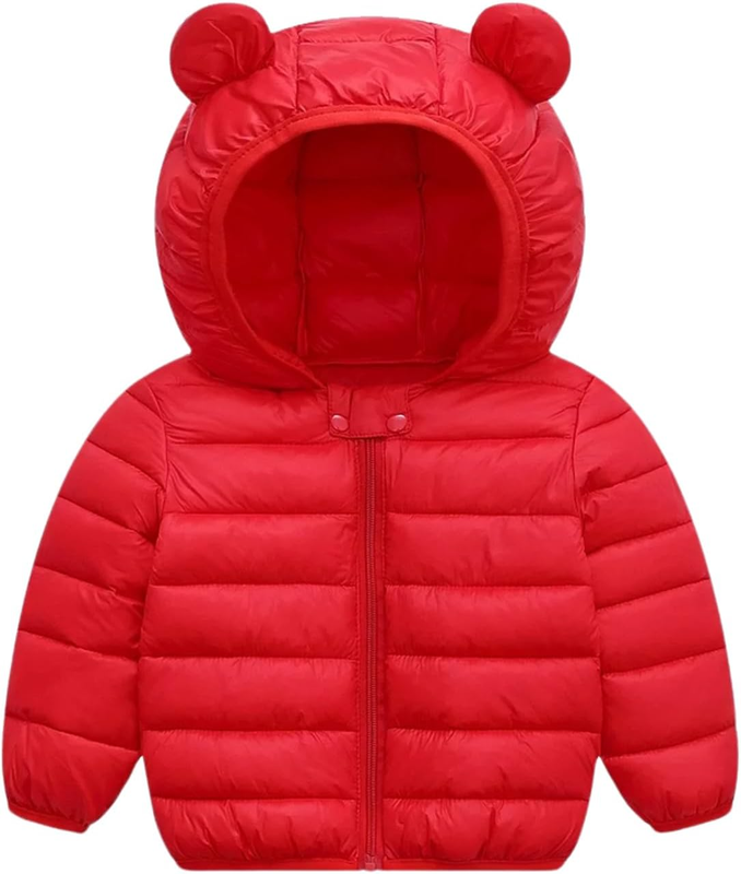 Baby Winter Coat Puffer Jacket Bear Hood 6M 3T Toddler Boys Girls Warm10