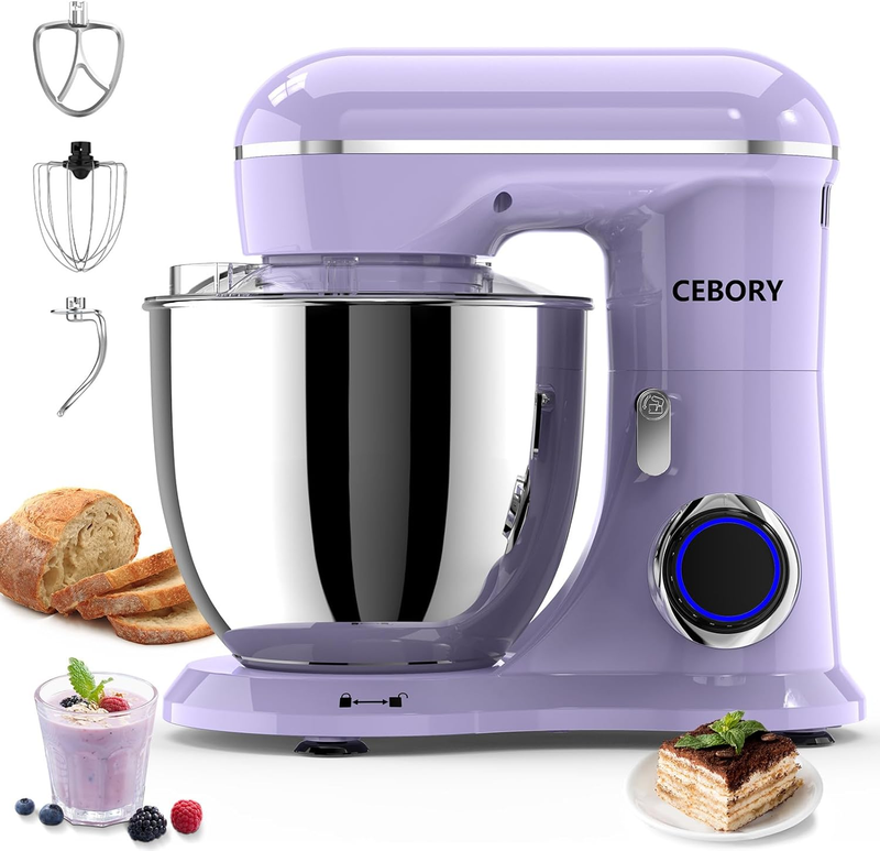 3-in-1 Stand Mixer 6.5QT 660W 10-Speed w/ Dough Hook Whisk Beater9