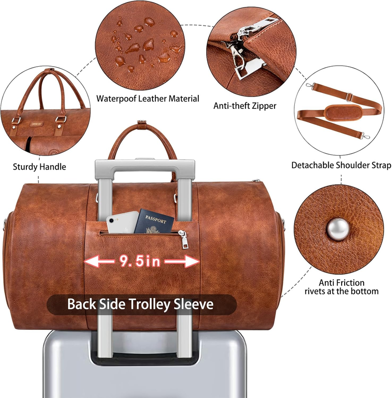 Garment Bag for Travel, Convertible Carry on Garment Duffel Bag for Men 3Pcs Wee3