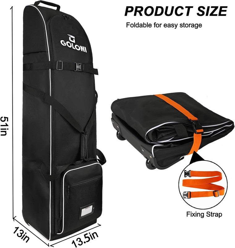 Golf Travel Bag w Wheels Airline Soft Sided 900D Heavy Duty Oxford Case1