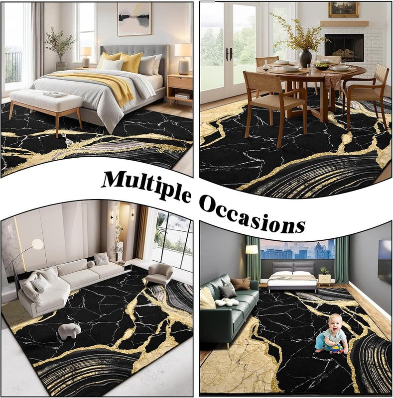 5'X7' Area Rugs for Living Room, Marble Swirl Abstract Rug Ultra Soft Washable R1