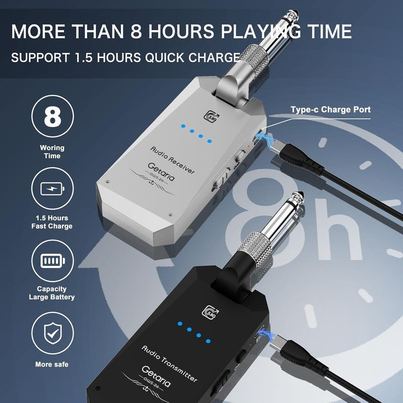 5.8GHz Guitar Wireless System 4 Ch Transmitter Receiver Digital Cordless Bass1