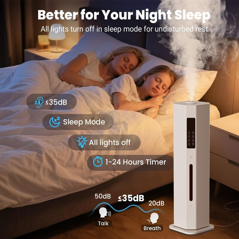 9L Cool Mist Humidifier Top Fill Large Room 120H Auto Mode 7 Color Light Quiet5