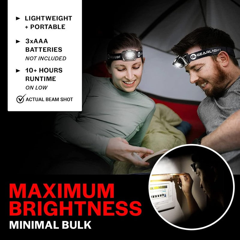 2Pack LED Headlamp - Bright, Lightweight, 7 Modes, Adjustable for Camping5