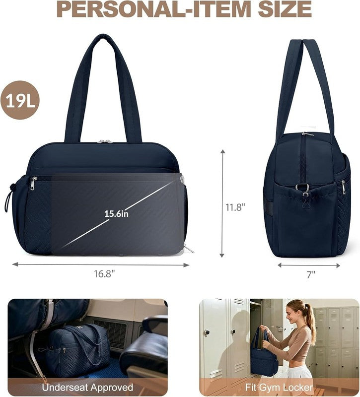 Gym Bag Women Lightweight Duffle Shoe Wet Compartment Yoga Travel Blue5