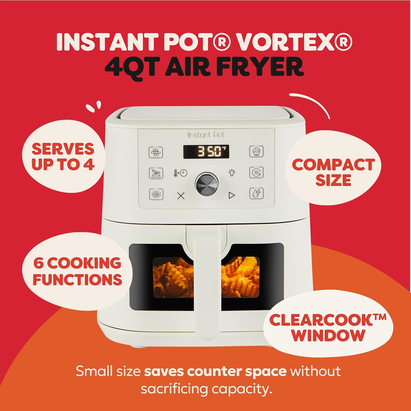 4Qt Vortex 6 in 1 Mini Air Fryer Air Fry Roast Bake Reheat Dehydrate1