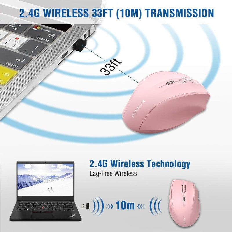 ireless Mouse 2.4Ghz 6 Buttons 4800 DPI Portable Optical Cordless USB2