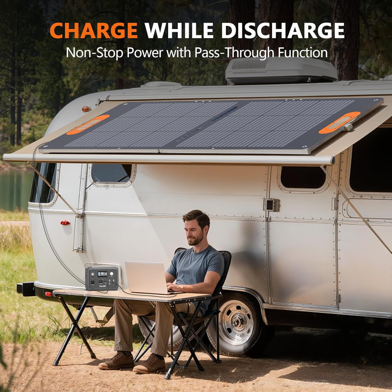 300W Portable Power Station 256Wh Solar Generator LiFePO4 Camping Backup Power7