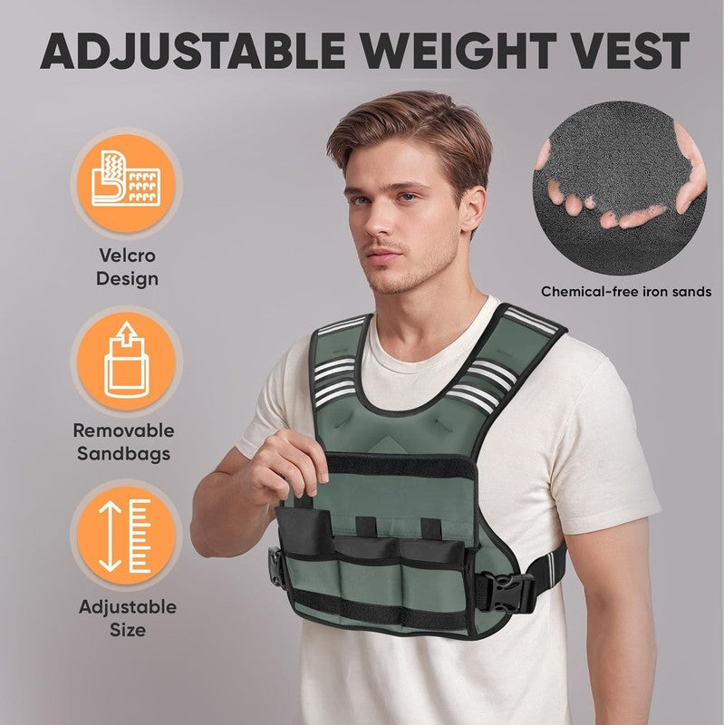Adjustable Weighted Vest 4 10lb Strength Training Running Walking Unisex2