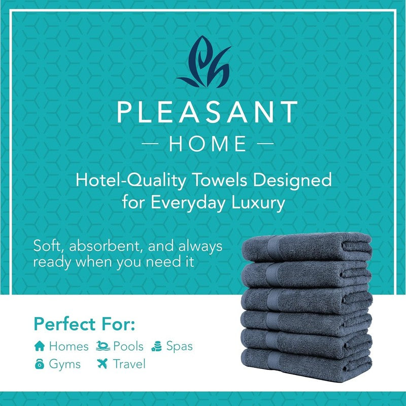 Pleasant Home Bath Towels Set of 6 (24” X 50”) 100% Cotton, 515 GSM | Lightweigh1