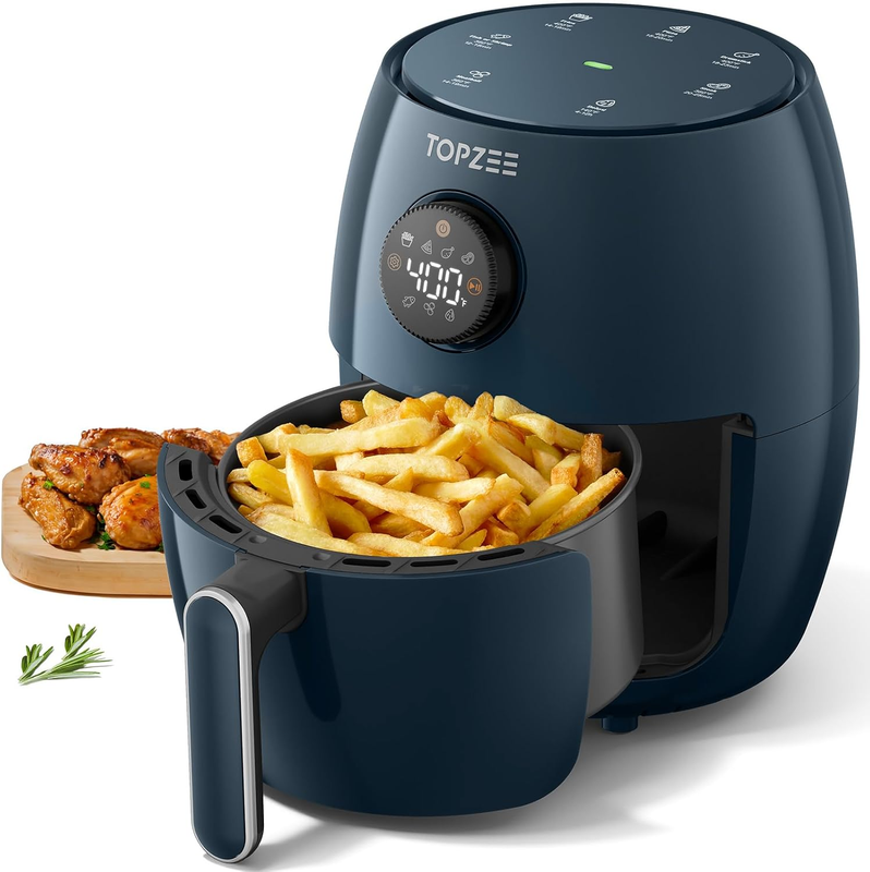 2.1Qt Small Air Fryer 4-in-1 Digital Nonstick Dishwasher Safe BPA-Free Dark Blue9
