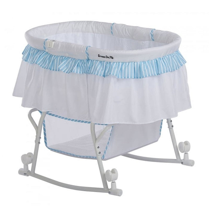 Lacy 2 in 1 Portable Baby Bassinet & Cradle Blue White Lightweight Design1