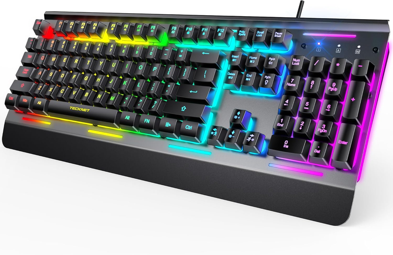 RGB Gaming Keyboard USB Wired 15-Zone LED Anti-Ghosting Metal Panel7
