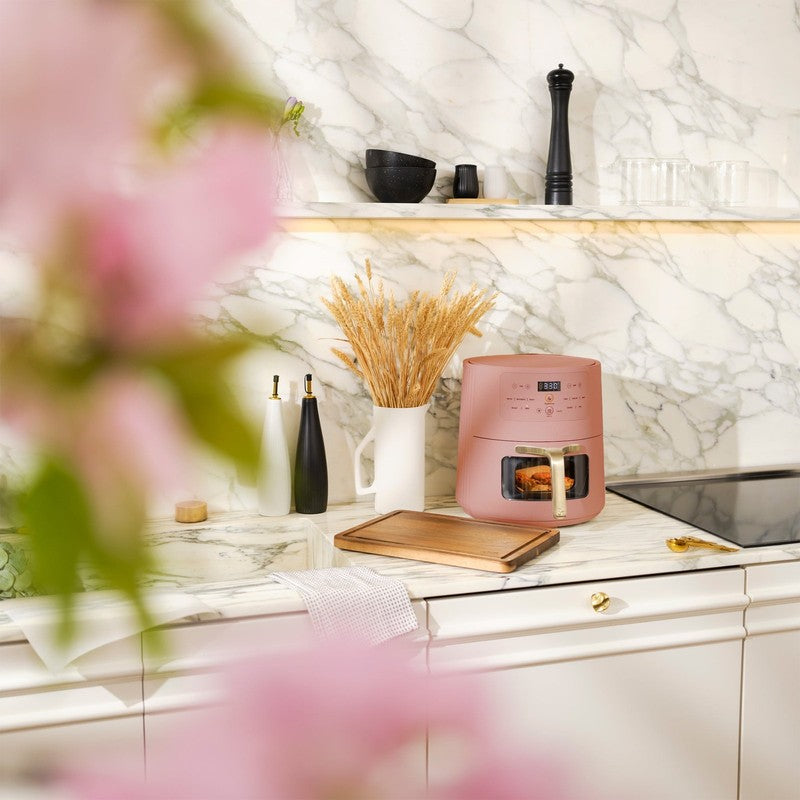 6QT Air Fryer with Thymecrisp Ceramic Nonstick Basket Faded Rose9