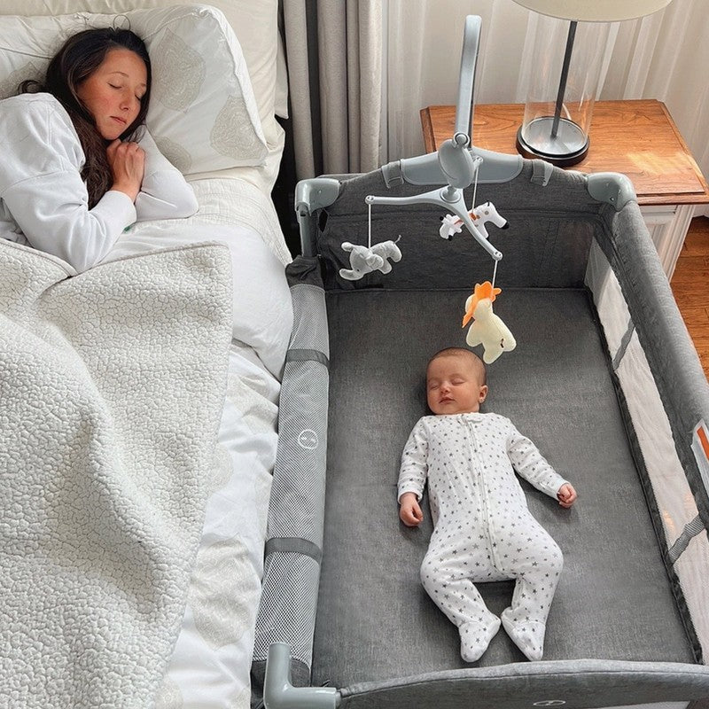 5 in 1 Portable Playard & Bassinet Bedside Sleeper Newborn Toddler Gray2
