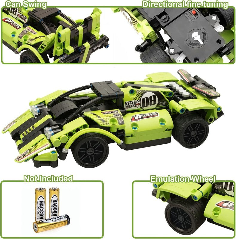 STEM 2 in 1 Remote Control Racer Building Blocks Toy Ages 6–9+5