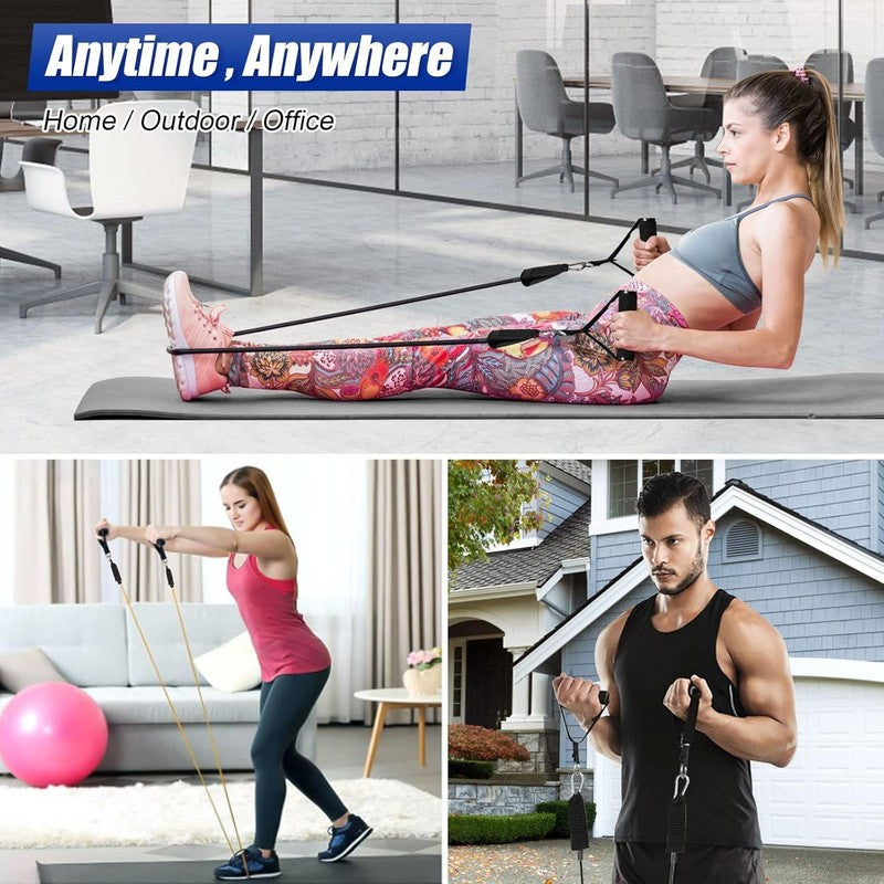 Resistance Bands Set w/ Handles Door Anchor Ankle Straps Carry Bag Home Gym5