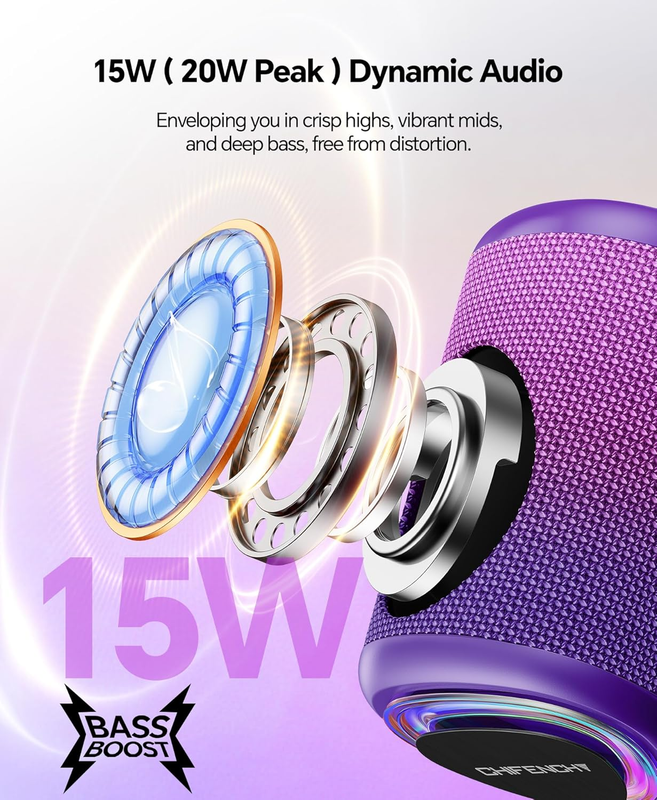 Portable Bluetooth Speaker IPX5 Waterproof BT 5.3 TWS Beach Camping1
