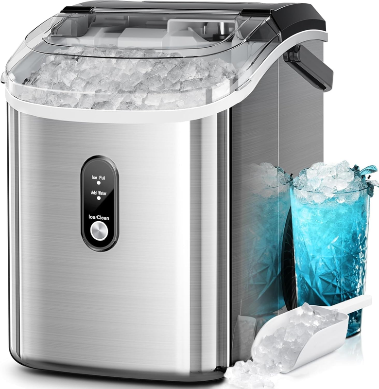 Nugget Ice Maker Countertop 35Lbs/24H Portable Crushed Ice Machine Self-Cleaning7