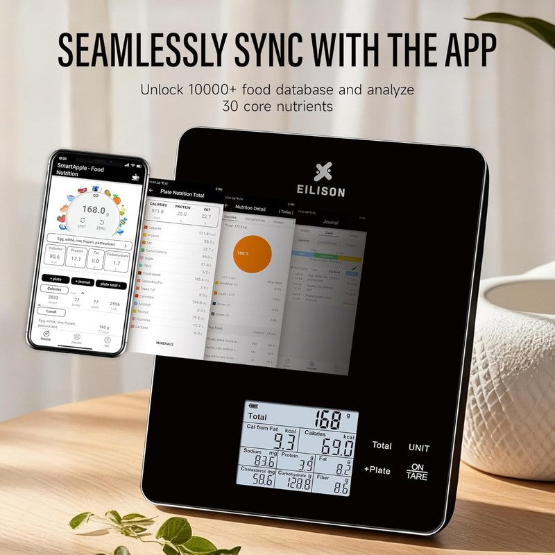 Smart Kitchen Scale with Bluetooth App, High Precision Digital Food Scale for Ba2