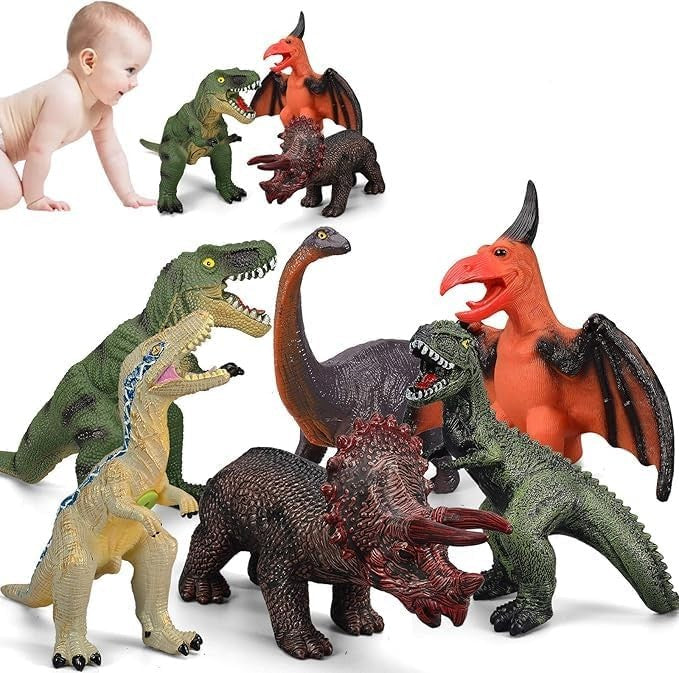 6 Piece Jumbo Dinosaur Toys for Kids 3-5 and Toddlers, Large Soft Dinosaur Toys 6