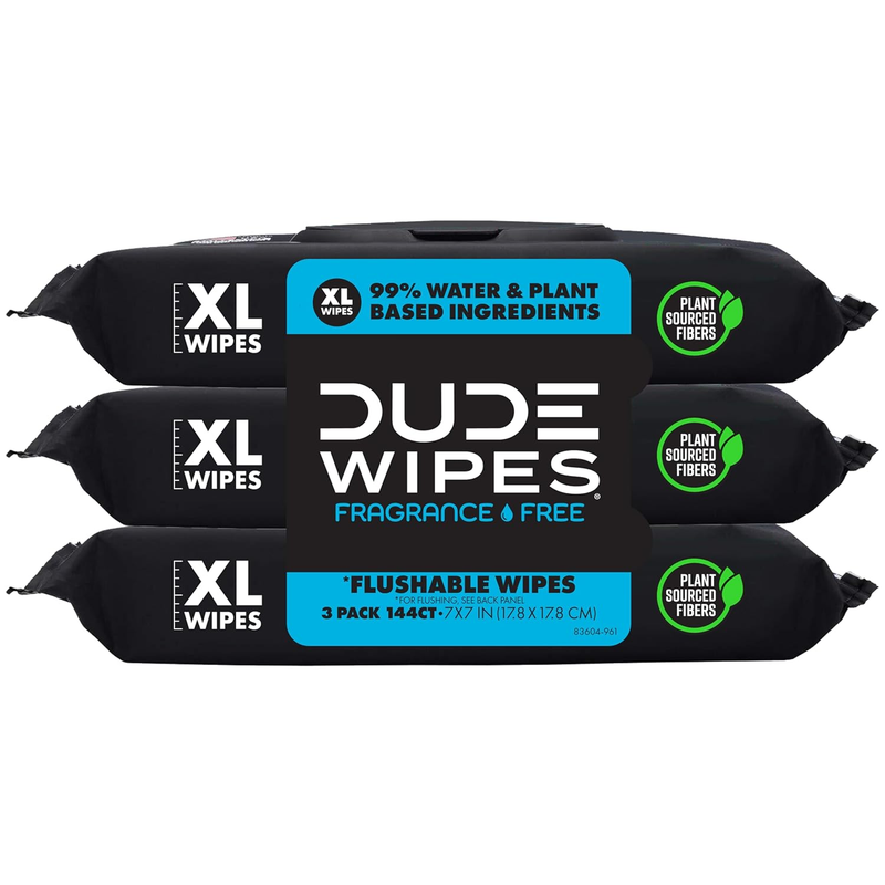 Flushable Wipes Unscented XL Adult 3 Pack 144ct Aloe Vitamin E0