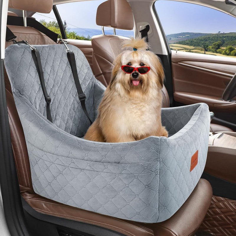Dog Car Seat for Medium Dogs up to 35lbs Washable Anti Slip Travel Bed Grey2