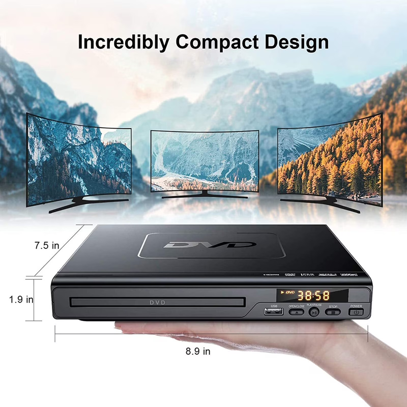 DVD Player for TV All Regions CD USB AV Output Elderly Simple Black1