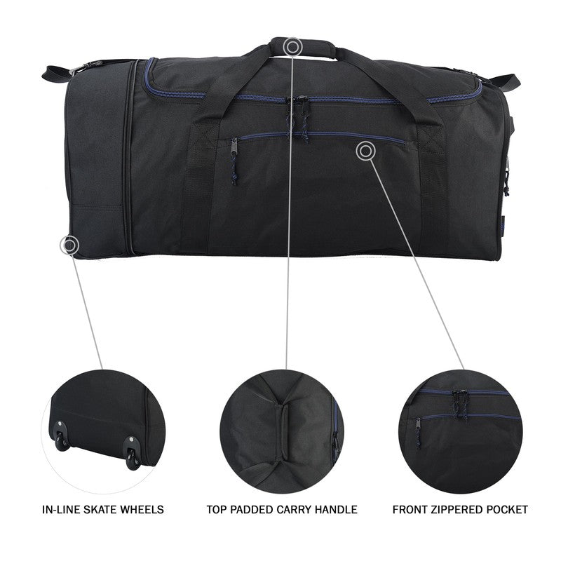 Rolling Duffel Bag 32" Large Travel Luggage Wheeled Black2