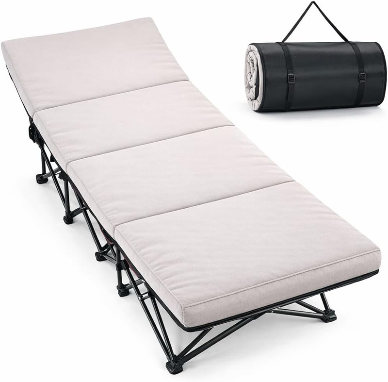 XXL Camping Cot 900LBS w/ 2" Memory Foam Mattress Heavy Duty 1200D OxfordWide11