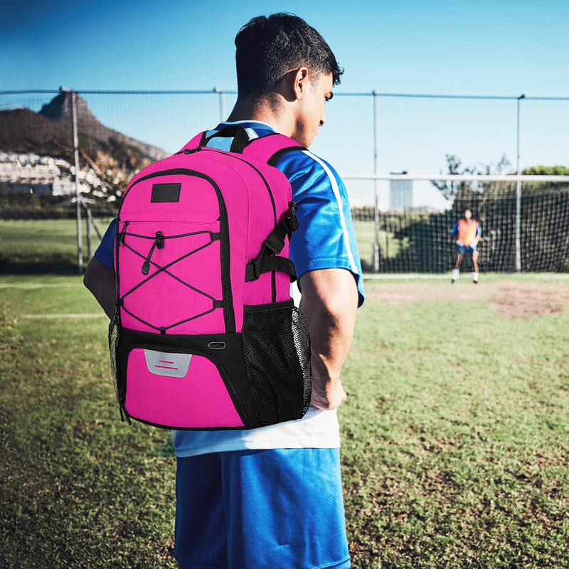 Soccer Basketball Backpack w/ Ball & Shoe Compartment Sports Travel Bag5