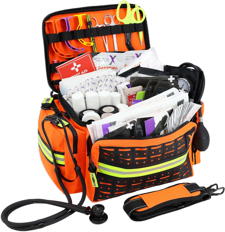 Lightning X EMT Bag LXMB25 Fully Stocked 240+ EMS Trauma Kit Orange11