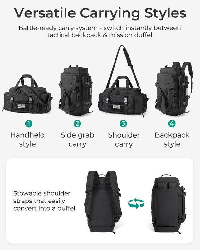 22L Tactical Gym Duffle Bag Backpack w/ Shoe Compartment Olive Drab3