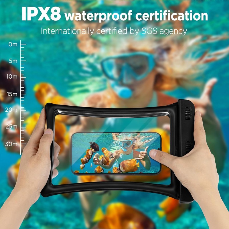 Waterproof Phone Dry Bag 2 Pack Floatable Pouch w/ Lanyard4