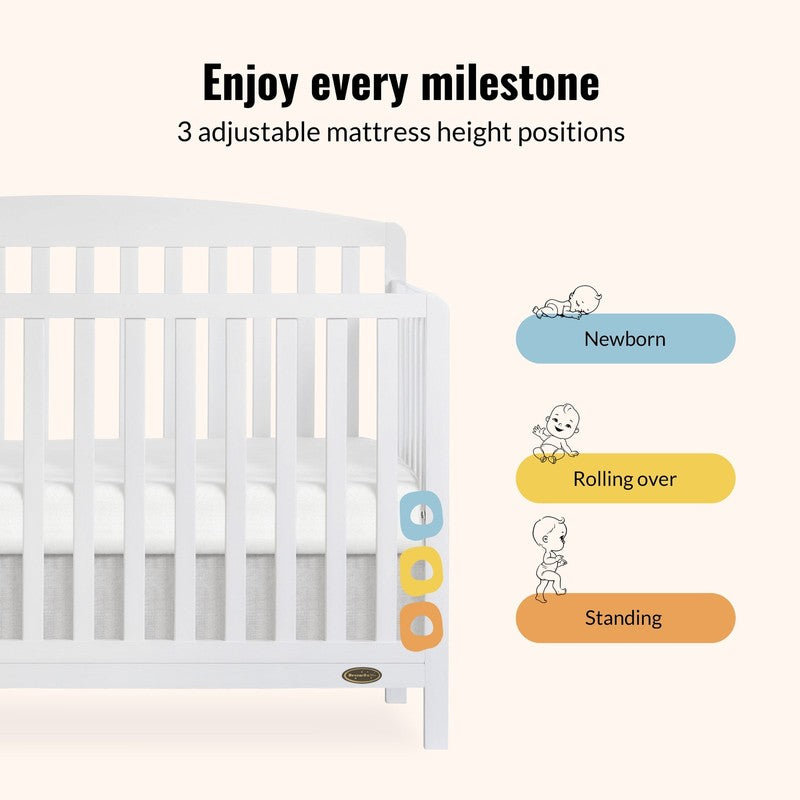 Odelle 5-in-1 Convertible Crib Toddler Day Kids Full Bed White4