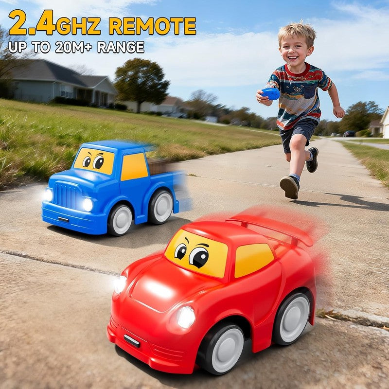 Remote Control Car 2 Year Old, Toddler RC Cars Ages 2 4 Boy, 2 Pack 2.4 Ghz Truc4